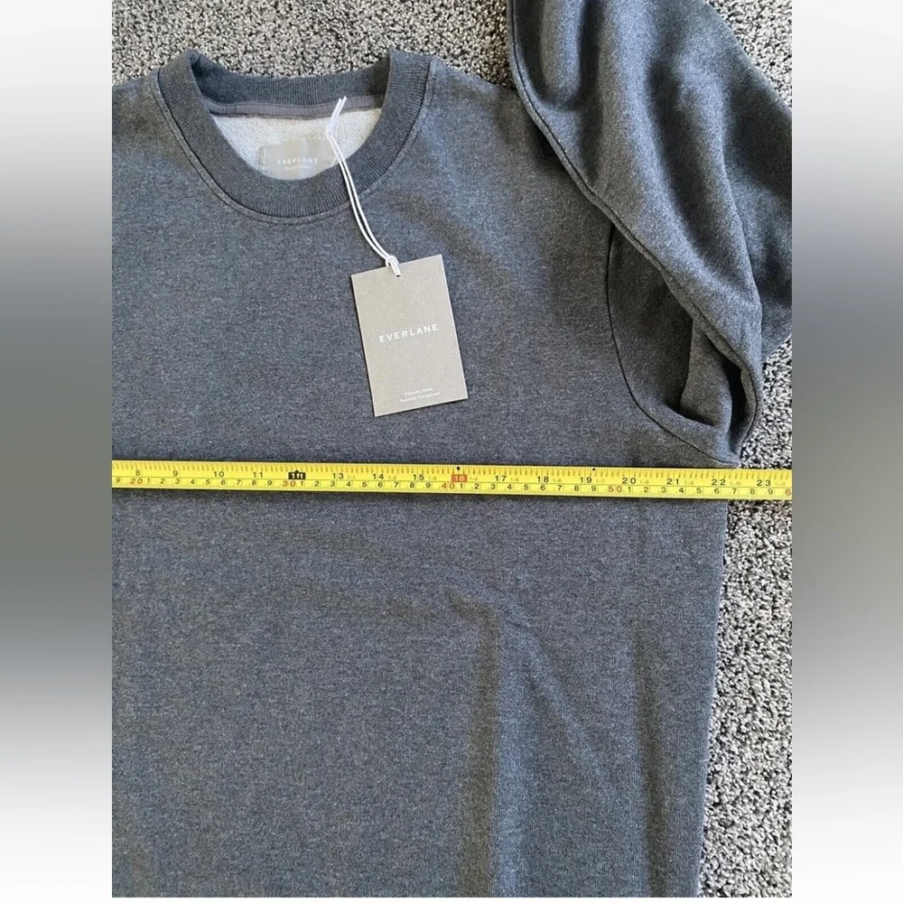 EVERLANE Mens The Track Crewneck Sweatshirt Organic Cotton Gray NWT Size S Small